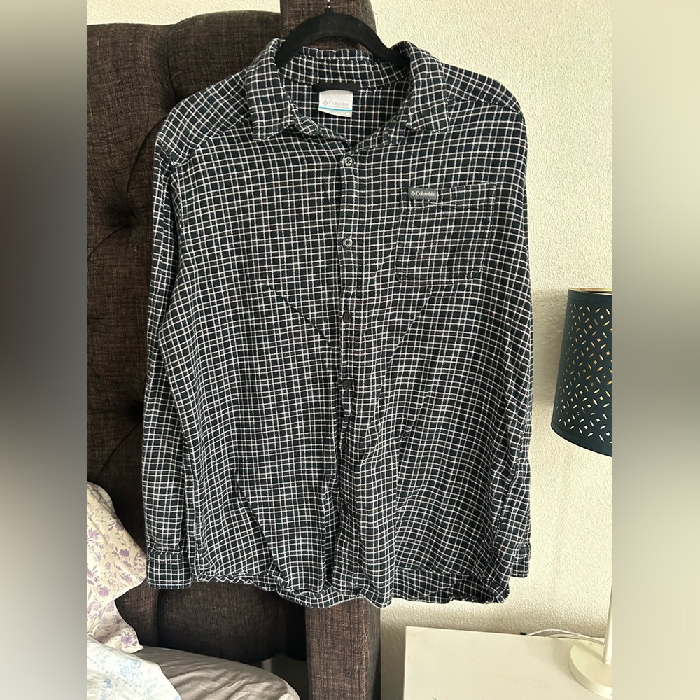 Columbia Black and White Checkered Shirt